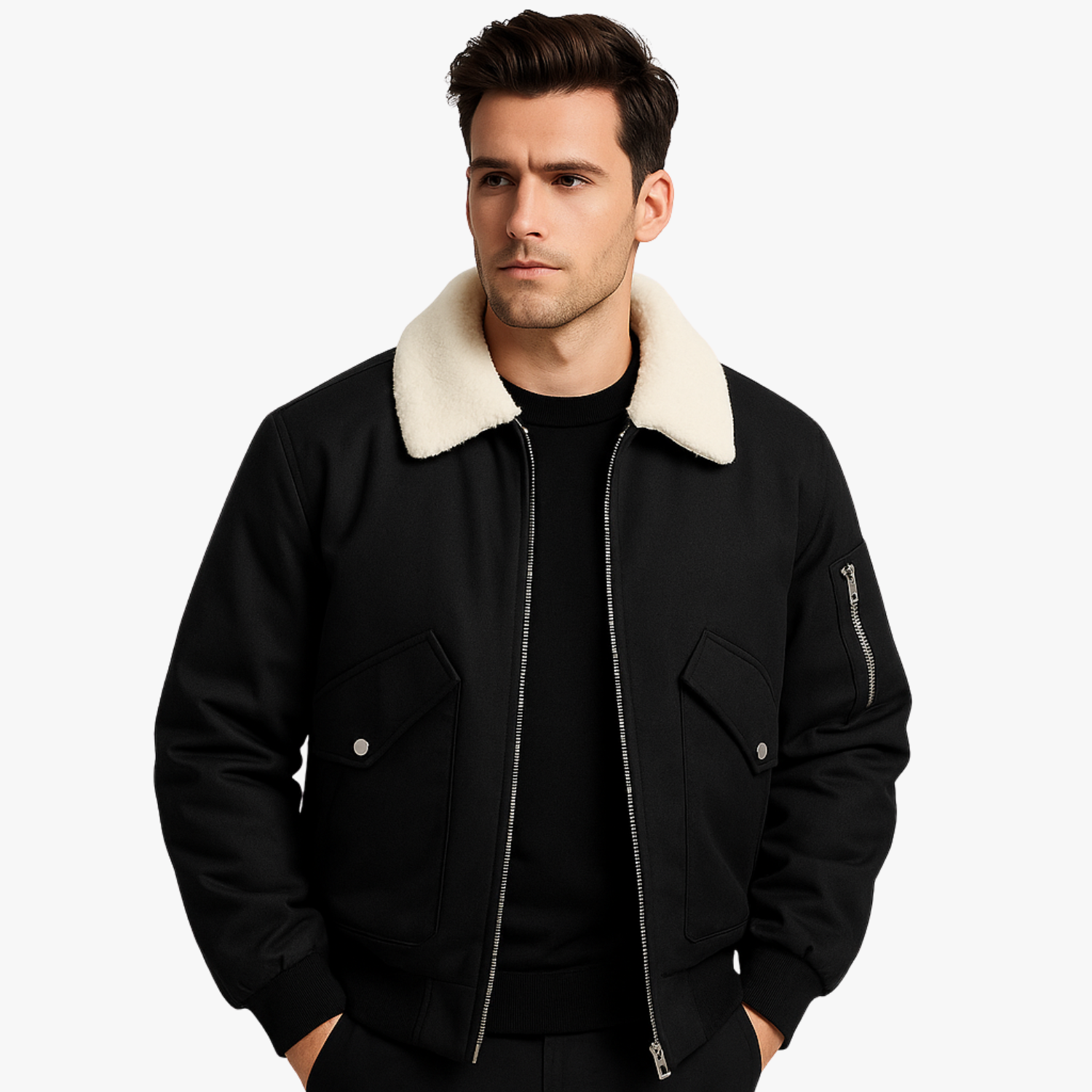 Men’s Quilted Fleece-Lined Winter Jacket
