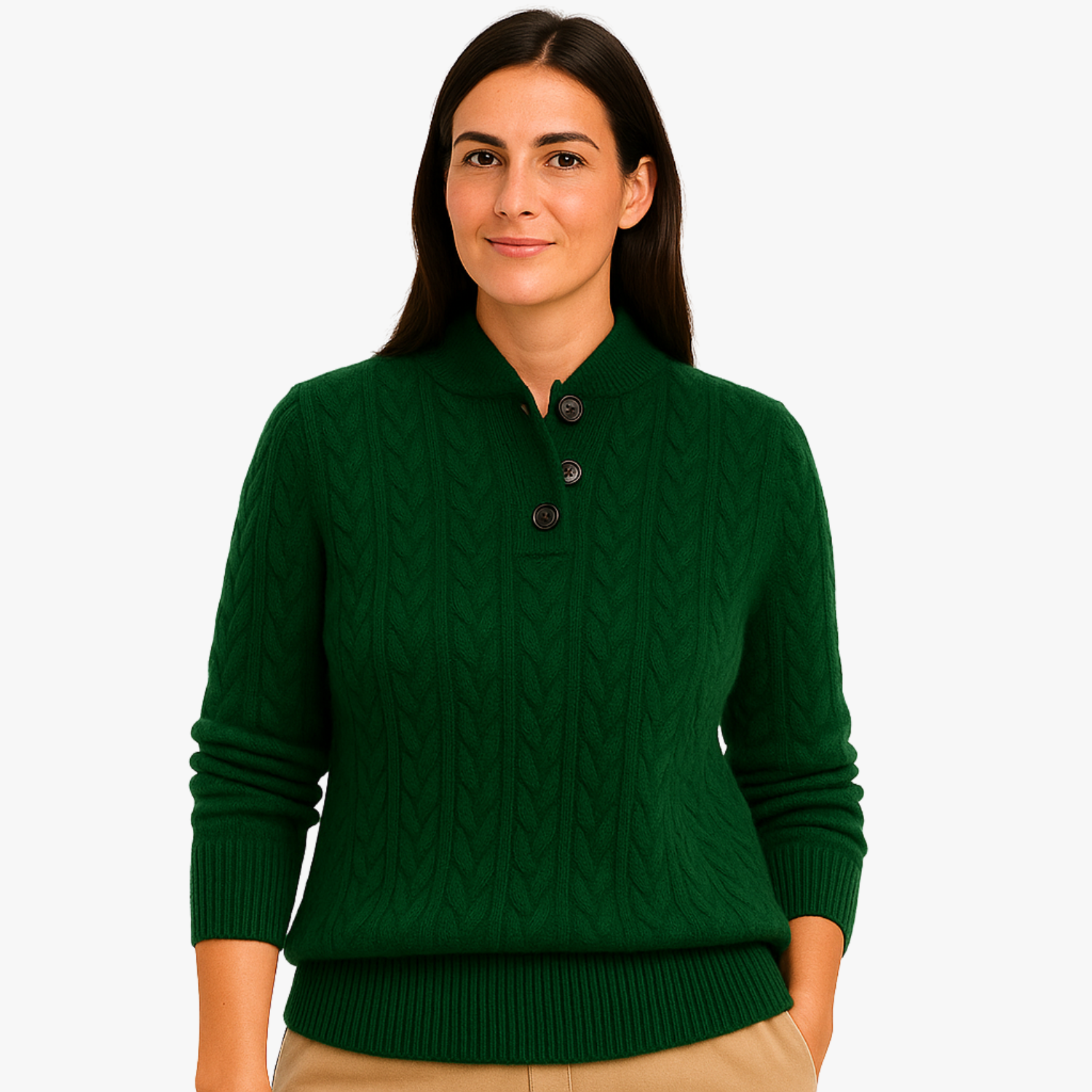 Button-Up Cable Knit  Sweater