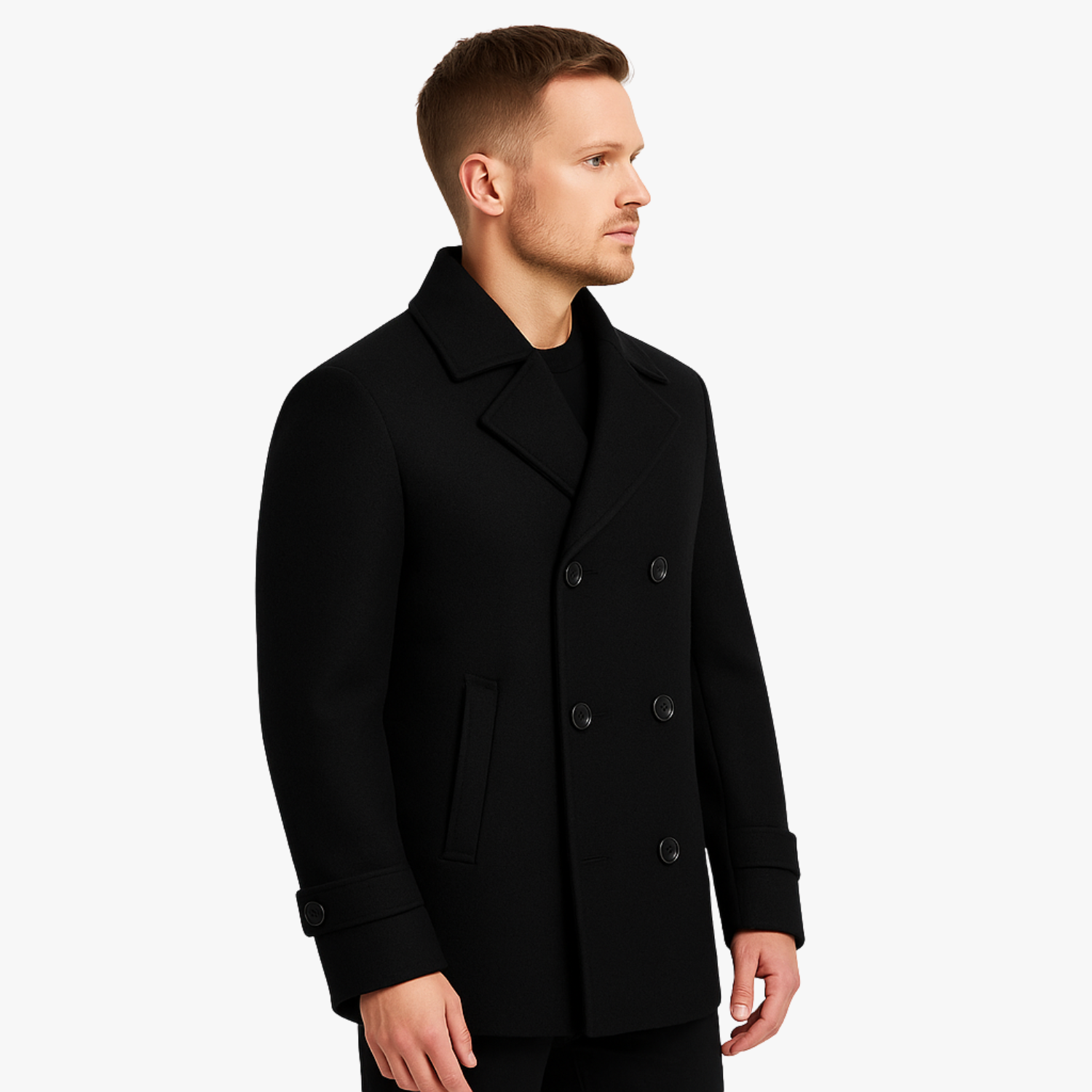 Men’s Double-Breasted Wool Overcoat