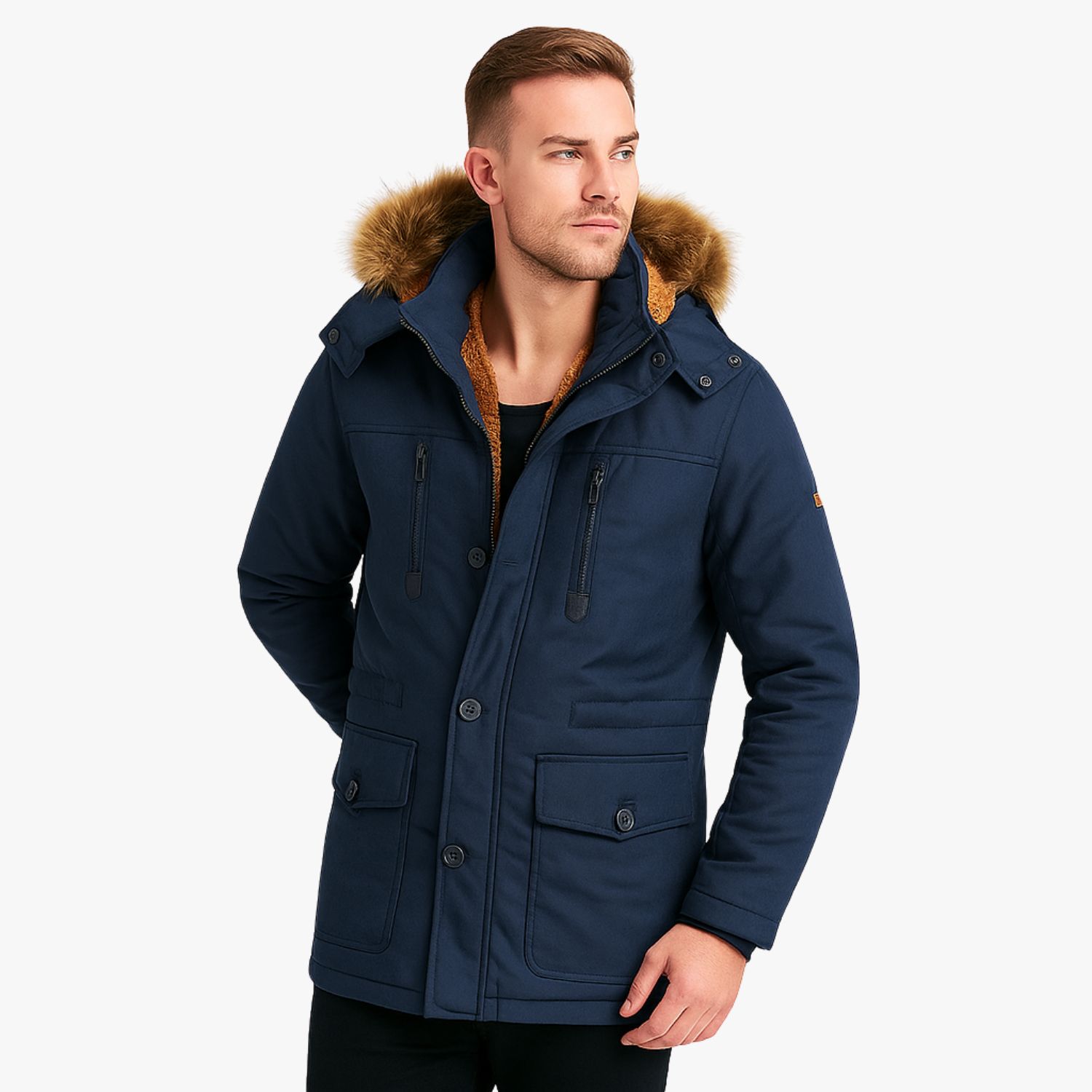 Men’s Waterproof Fleece Hooded Winter Parka