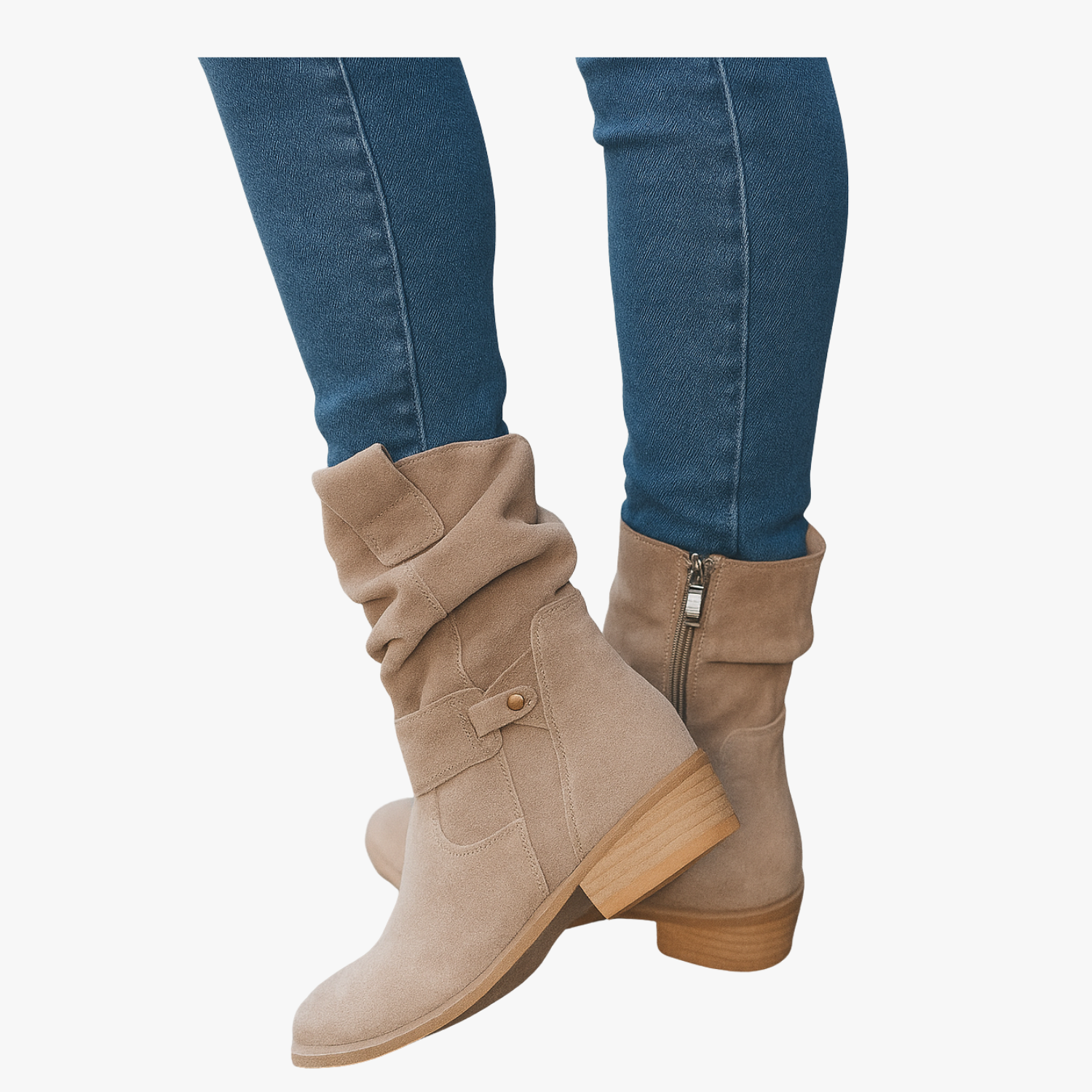 Retro Suede Mid-Calf Winter Boots for Women