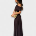 Lurenne | Toledo One-Shoulder Mesh Maxi Dress – Radiant Elegance and Graceful Movement