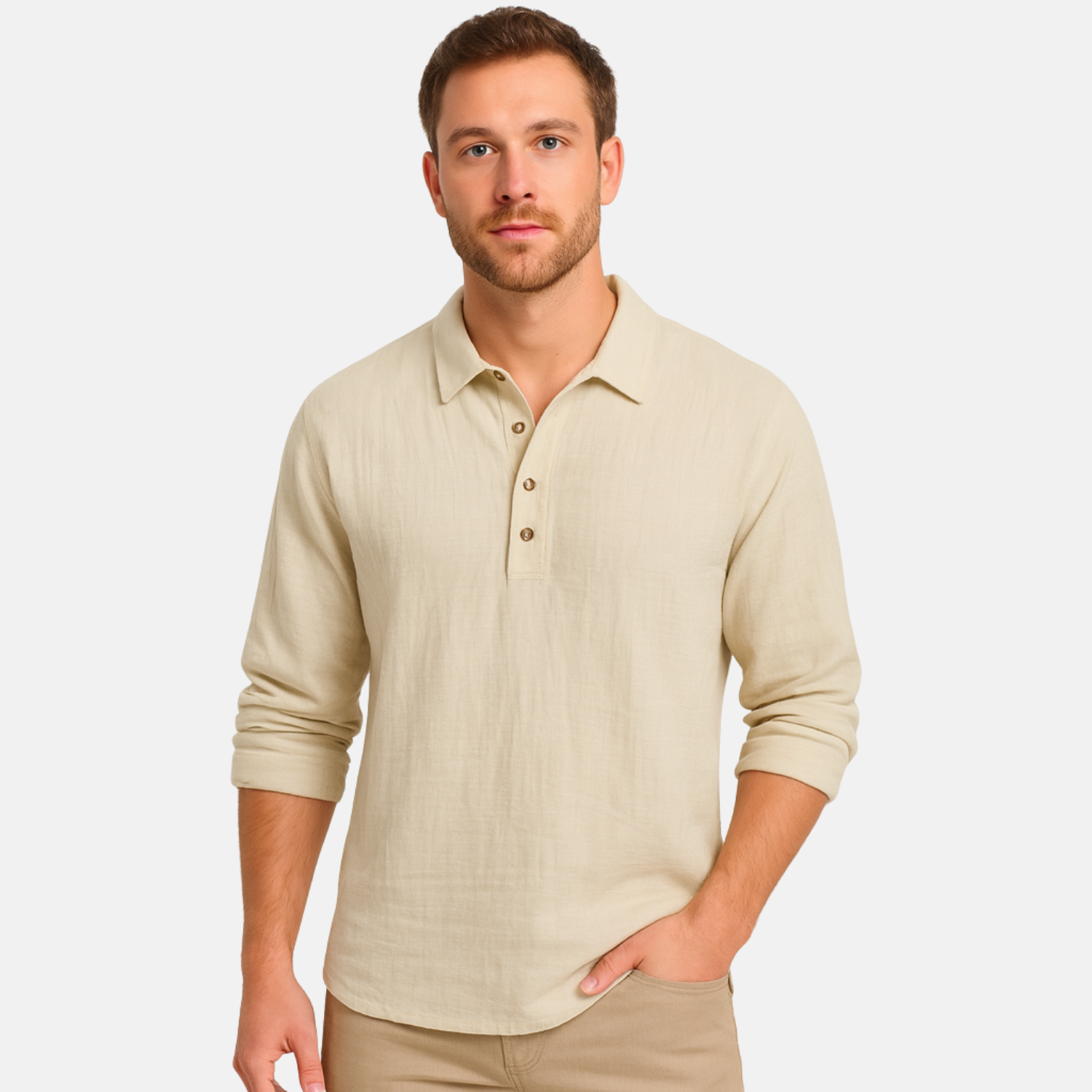 Lurenne | Men’s Long Sleeve Linen Shirt – Refined Comfort for Every Season