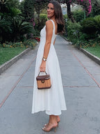 Lurenne | Square-Neck Maxi Dress – Sleek Confidence and Summer Refinement