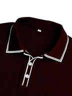 Lurenne | Men’s Ribbed Polo Shirt – Vintage Stripes and Effortless Style