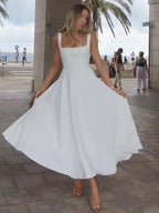Lurenne | Square-Neck Maxi Dress – Sleek Confidence and Summer Refinement