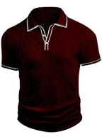 Lurenne | Men’s Ribbed Polo Shirt – Vintage Stripes and Effortless Style