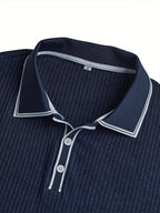 Lurenne | Men’s Ribbed Polo Shirt – Vintage Stripes and Effortless Style