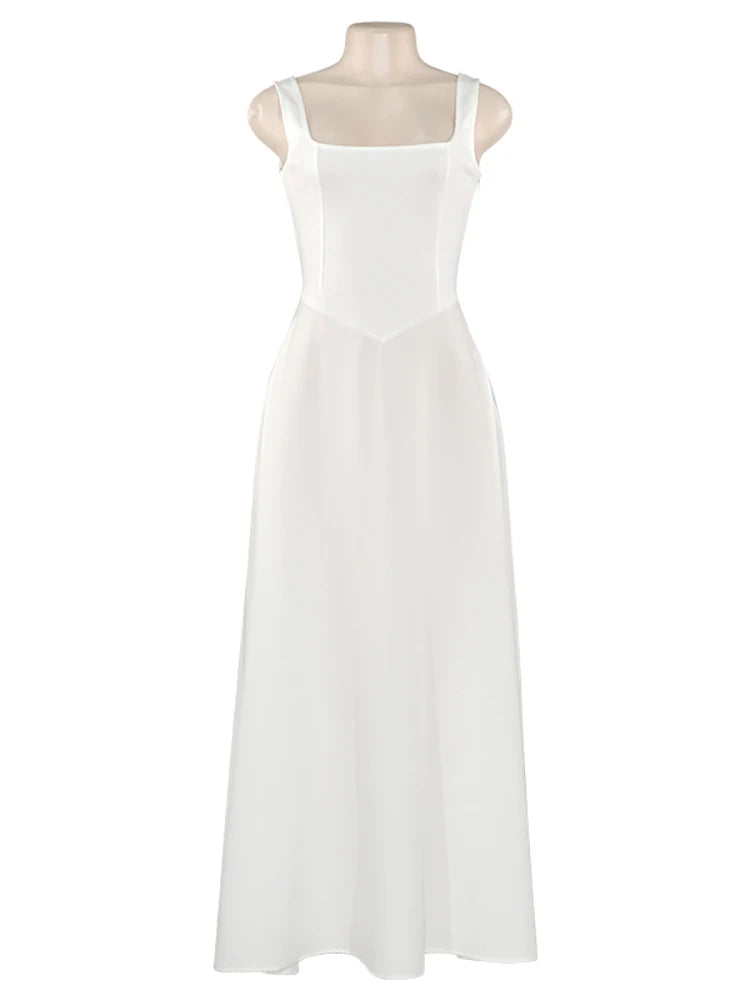 Lurenne | Square-Neck Maxi Dress – Sleek Confidence and Summer Refinement