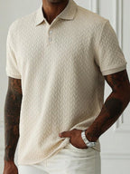 Lurenne | Men’s Jacquard Polo Shirt – Refined Texture and Modern Comfort