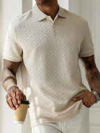 Lurenne | Men’s Jacquard Polo Shirt – Refined Texture and Modern Comfort