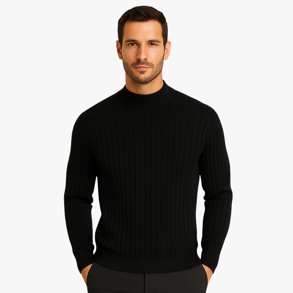 Men’s Ribbed Knit Turtleneck Sweater