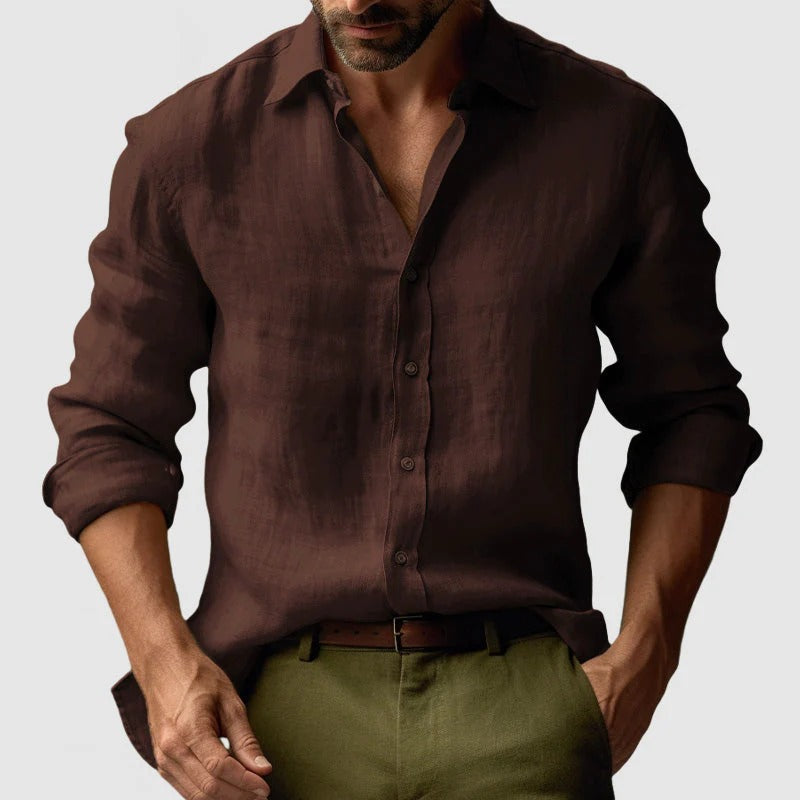 Lurenne | Men’s Vintage Linen Shirt – Timeless Tailoring and Relaxed Sophistication