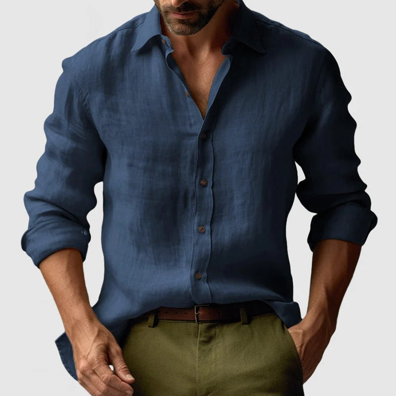 Lurenne | Men’s Vintage Linen Shirt – Timeless Tailoring and Relaxed Sophistication