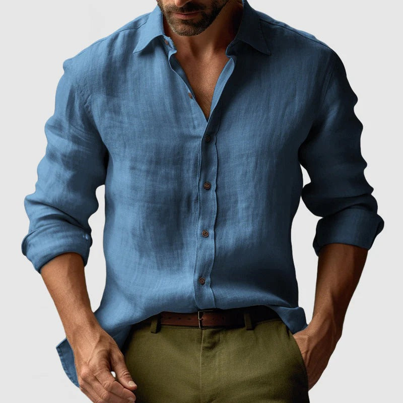 Lurenne | Men’s Vintage Linen Shirt – Timeless Tailoring and Relaxed Sophistication