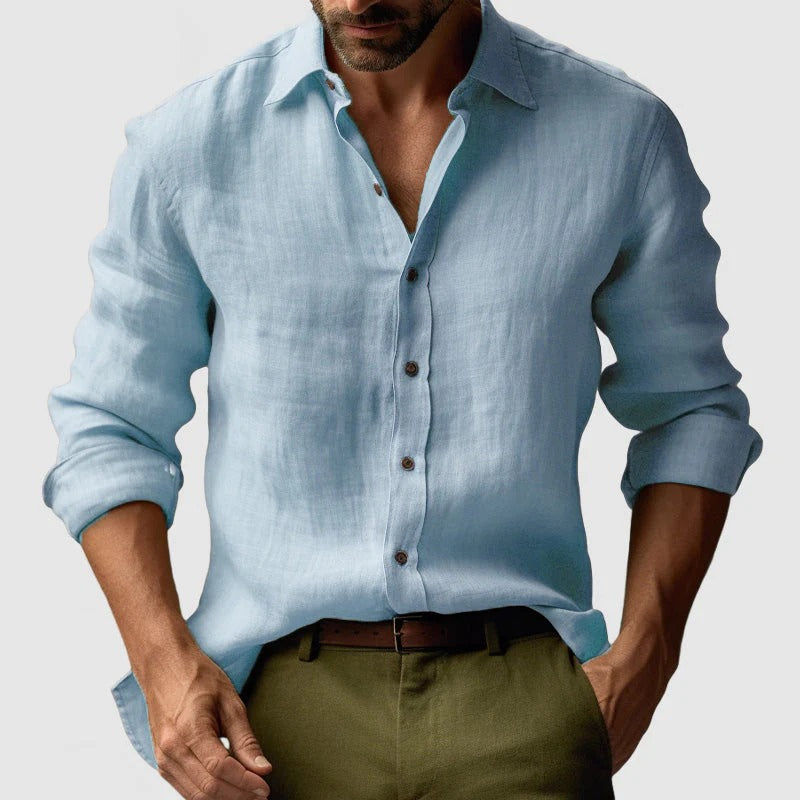 Lurenne | Men’s Vintage Linen Shirt – Timeless Tailoring and Relaxed Sophistication