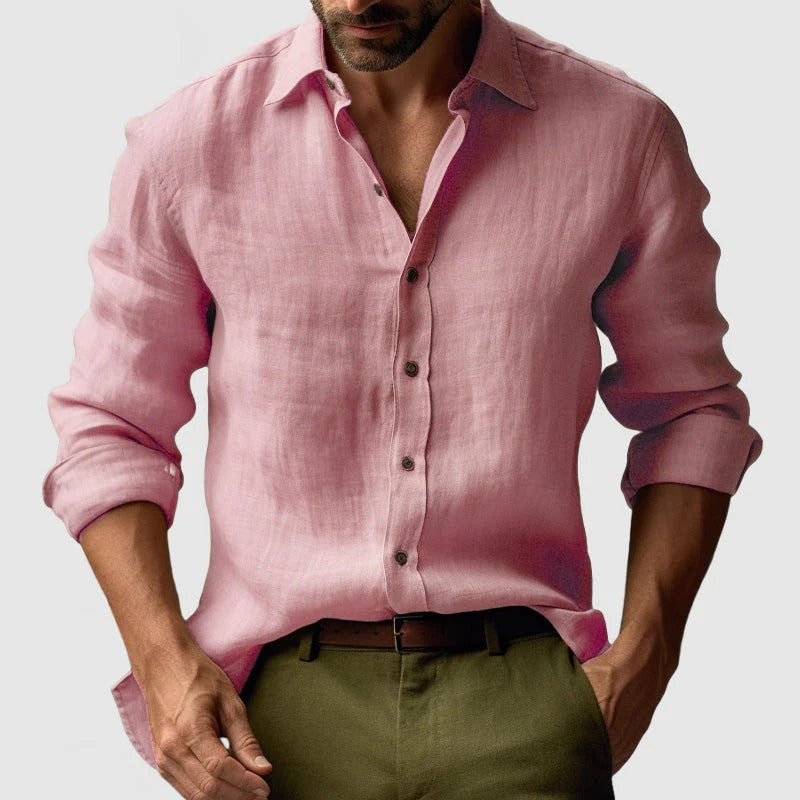 Lurenne | Men’s Vintage Linen Shirt – Timeless Tailoring and Relaxed Sophistication